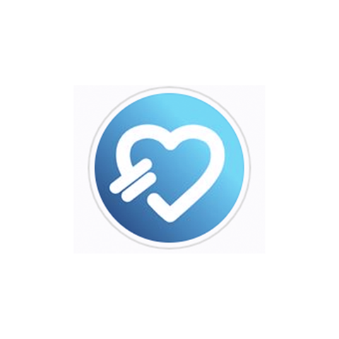 Logo, Turquoise, Circle, Font, Electric blue, Heart, Icon, Graphics, Symbol, 