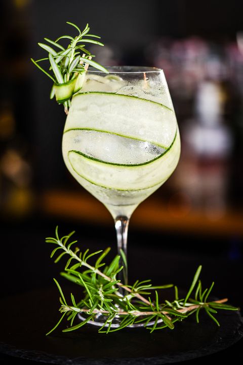 tonic gin with fresh cucumber & rosemarie spicy