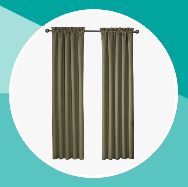 green blackout curtains