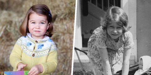 似てる と評判の 女王の幼少期とシャーロット王女を比較