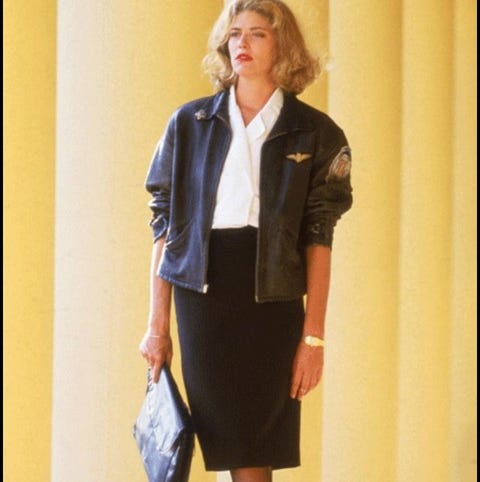 kelly mcgillis as charlie blackwood in a scene from top gun