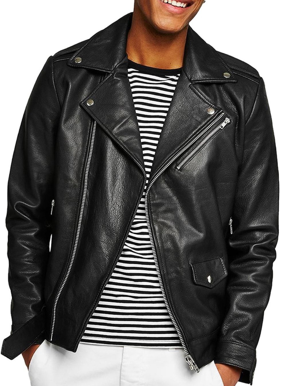 Topman mens outlet leather jacket