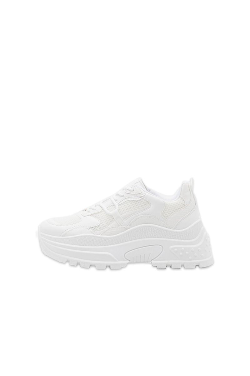 white bulky trainers