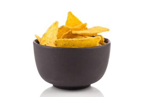 Salted corn snack nachos chips