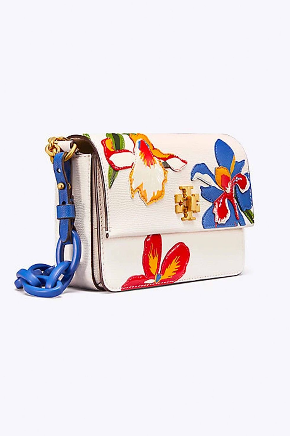 tory burch white floral bag