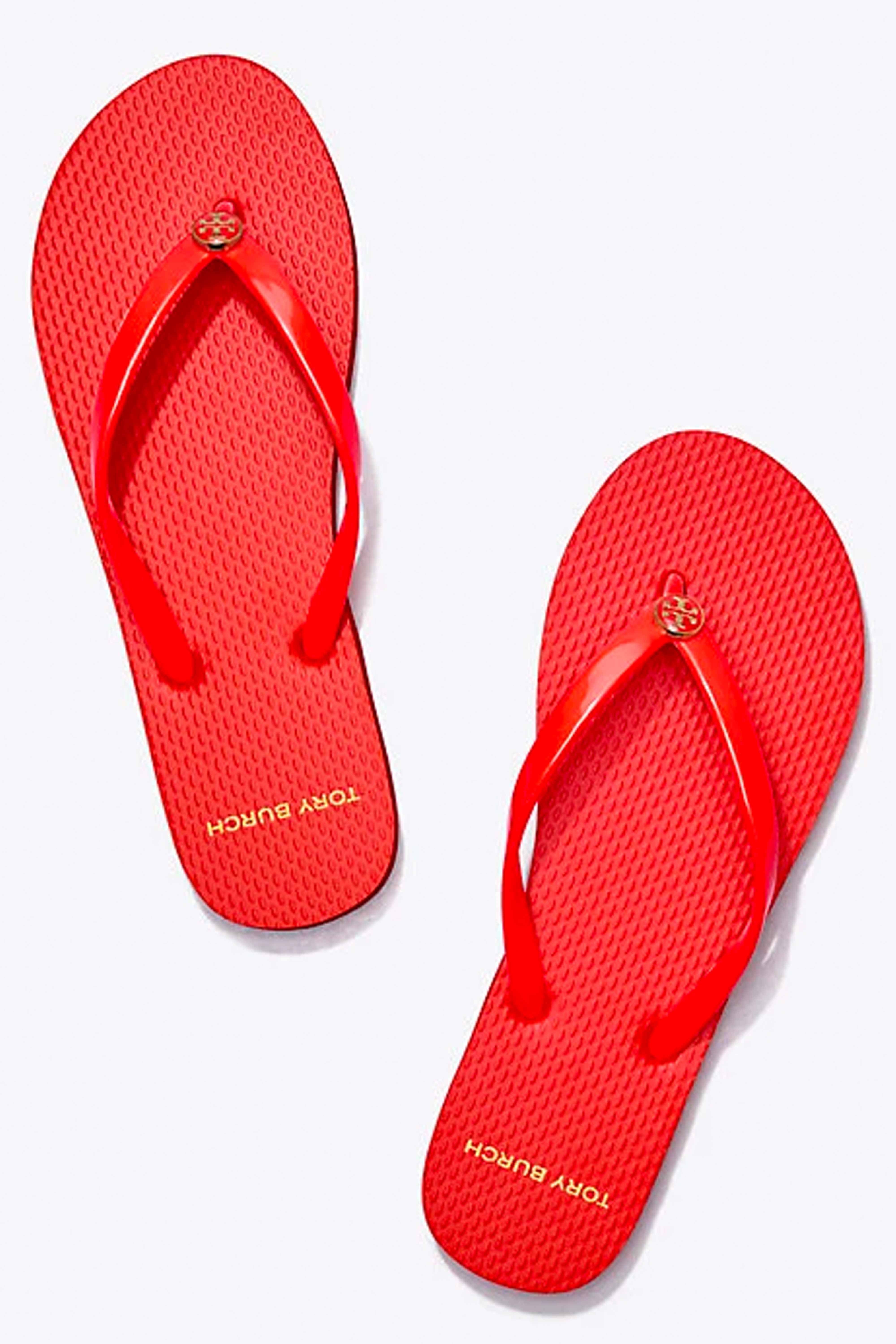 red tory burch slides