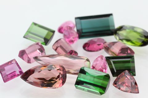 tourmaline gemstone in various color