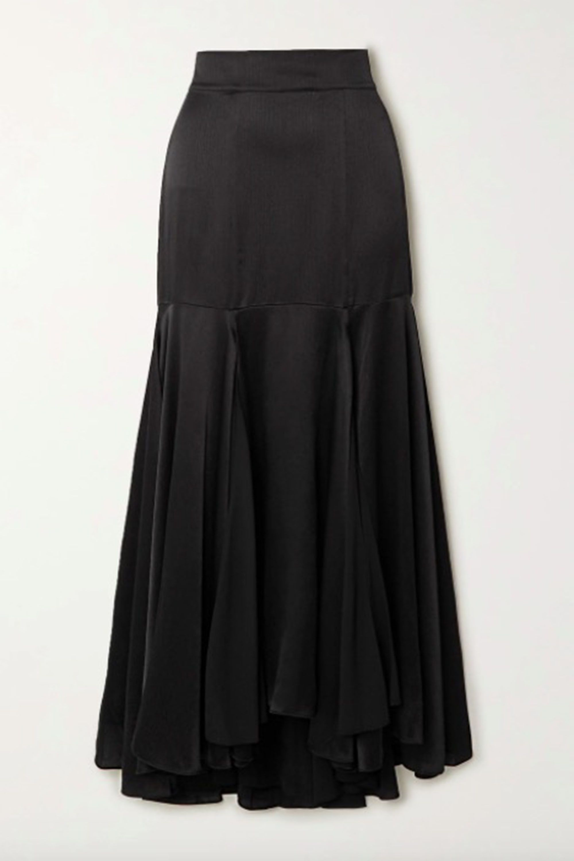 black slip skirt silk