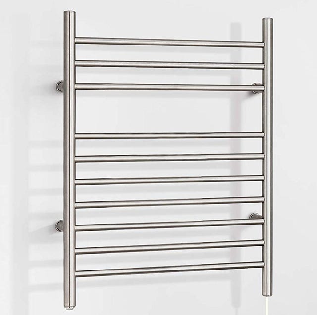 heated towel bar brass