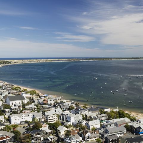 town view with curve of cape cod from pilgrim monument