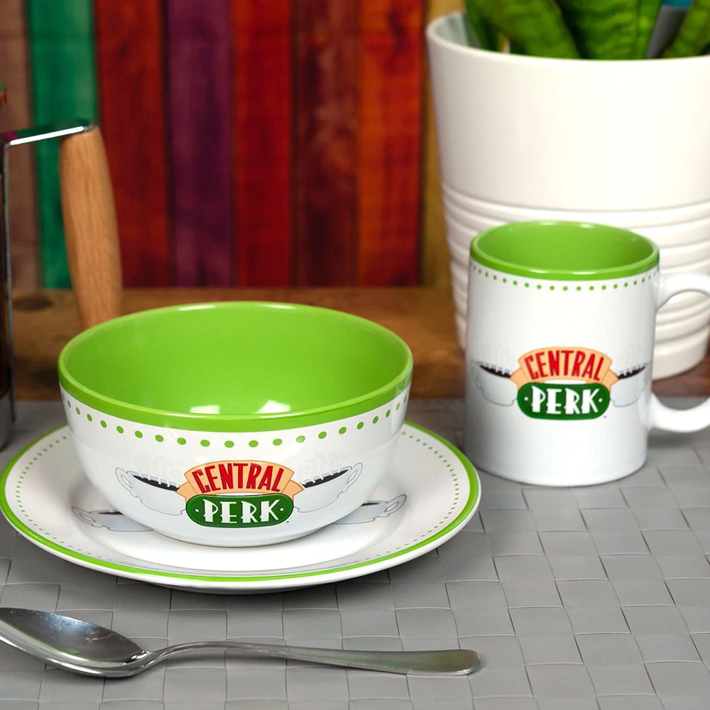 Friends Central Perk 12 Piece Dinner Set with 4 Bowls 4 Dinner Plates and 4 Side Plates Friends TV Series Central Perk Dinnerware