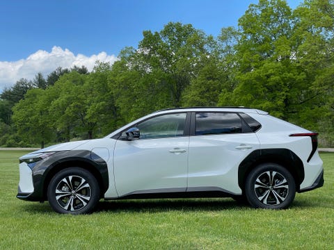 toyota bz4x 2022 electric car in white