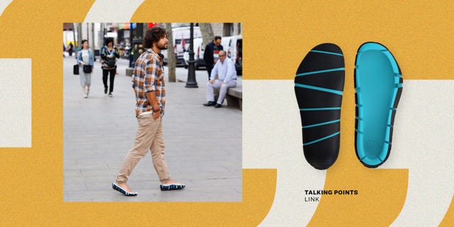 talking points man wearing link flip shoes