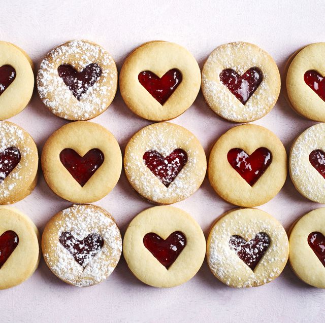 Traditional Linzer cookie with strawberry jam
