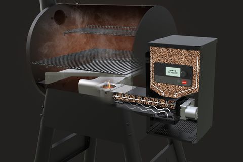 illustration of how a traeger pellet grill works