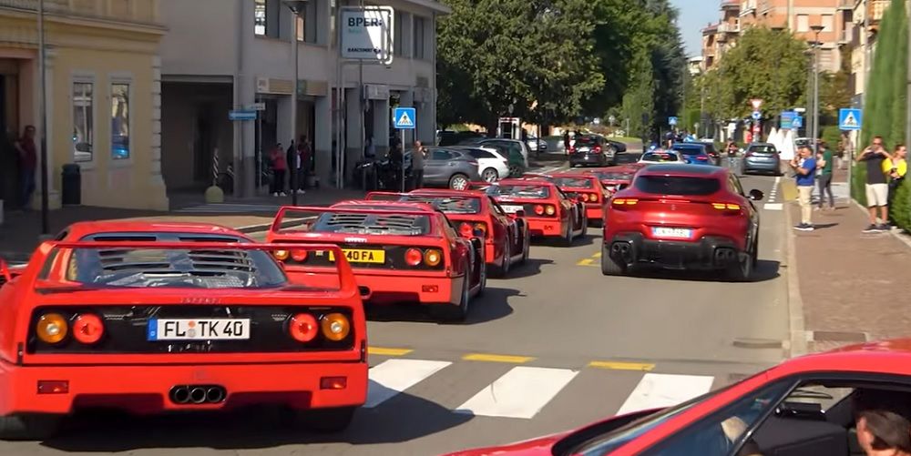 This Is What a Parade of Ferrari F40s Looks Like