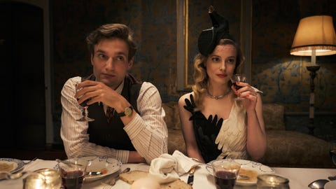 Lucas Englander as Albert Hirschmann and Gillian Jacobs as Mary Jayne Gold in Transatlantic, courtesy of Netflix © 2023