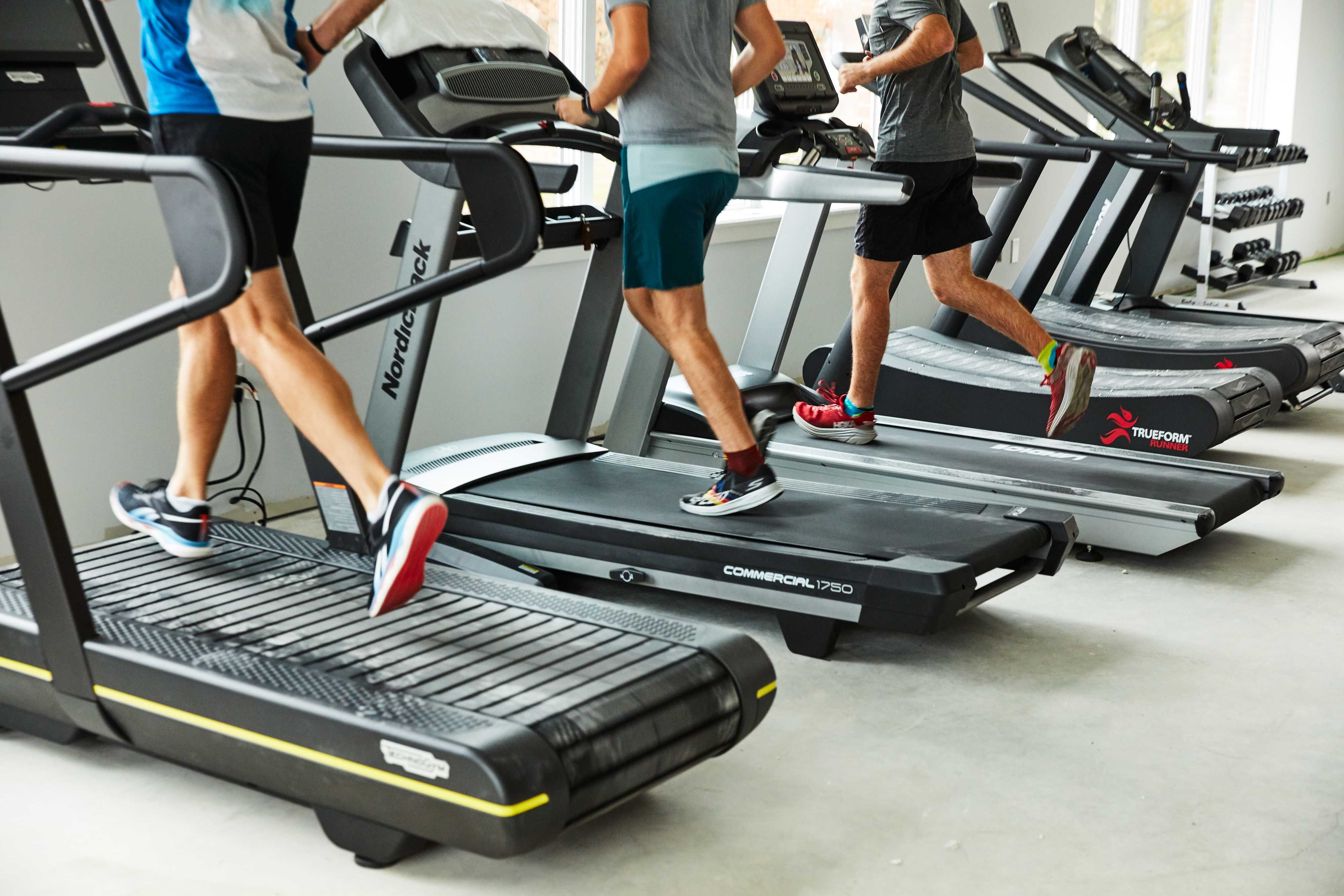 the gym has a total of 25 treadmills and stationary bikes