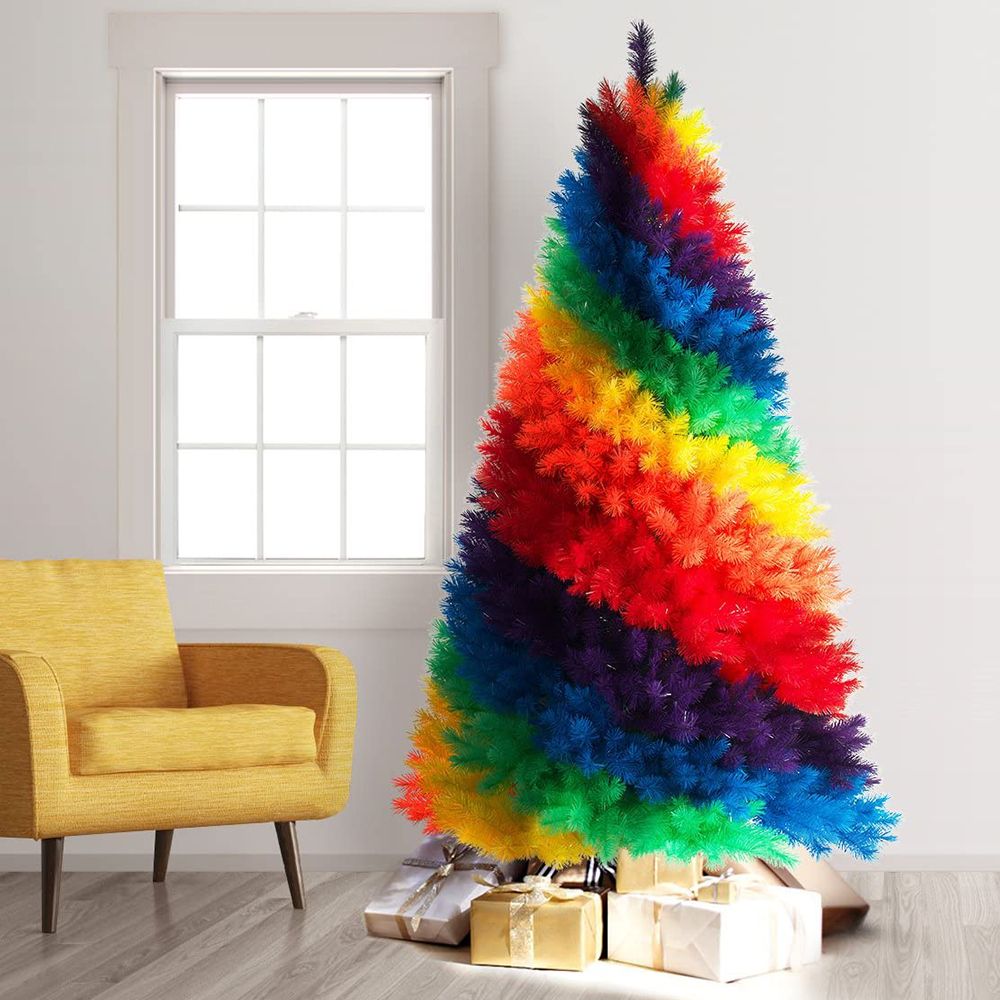 US Artificial Colorful Rainbow Christmas Tree Festival Decorations Xmas Tree 
