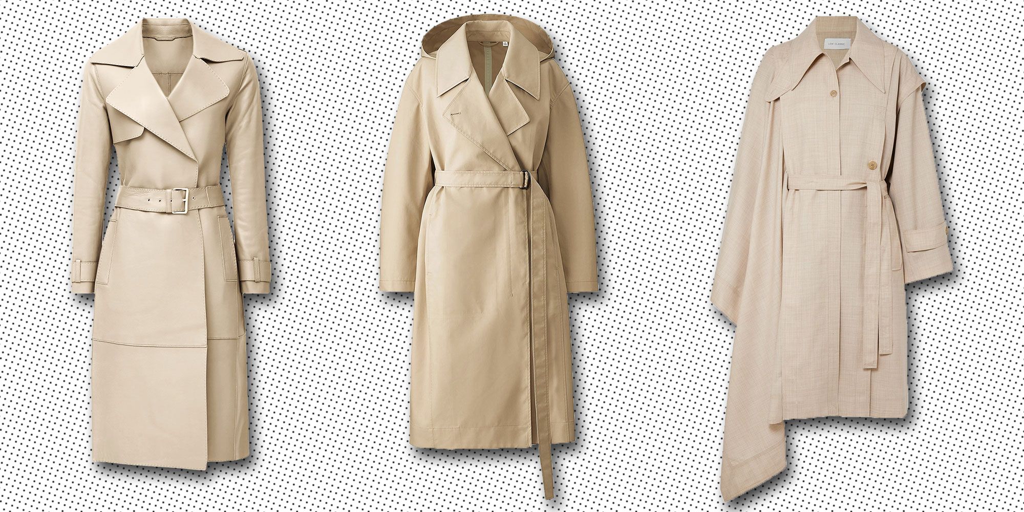 short double wool twill trench coat