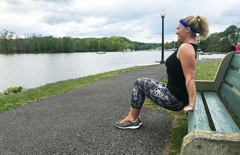 Park bench tricep dips