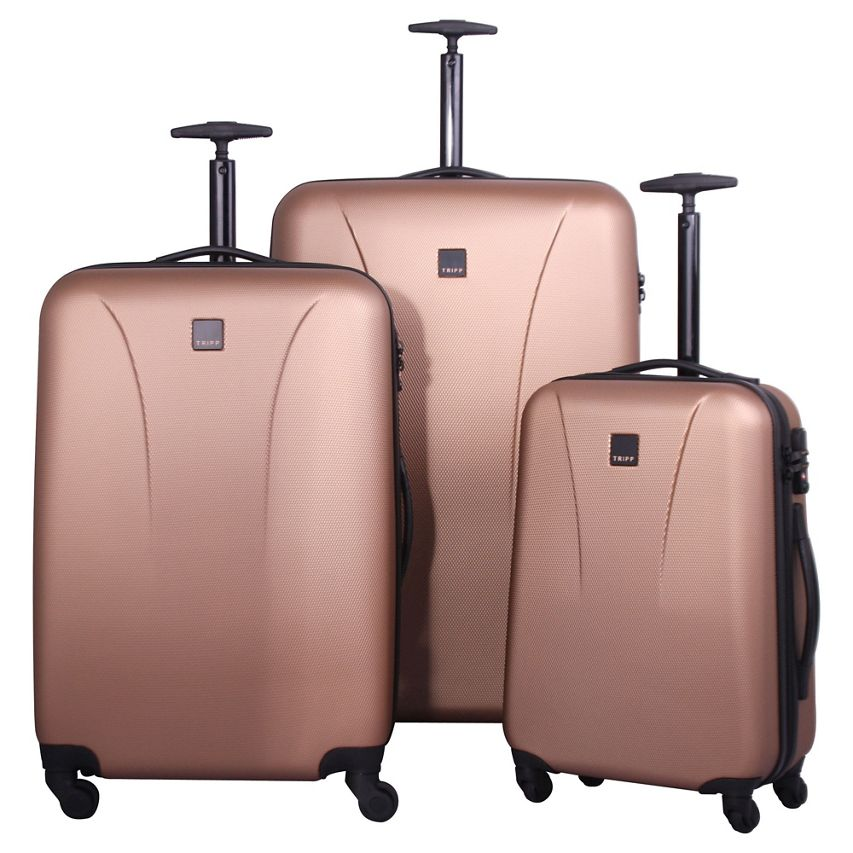 5 cities rose gold suitcase