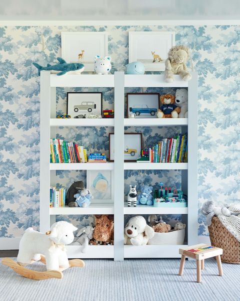 baby room, blue, wallpaper, kids