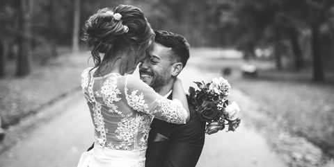 Dress, Photograph, Happy, People in nature, Style, Romance, Bride, Bridal clothing, Interaction, Love, 