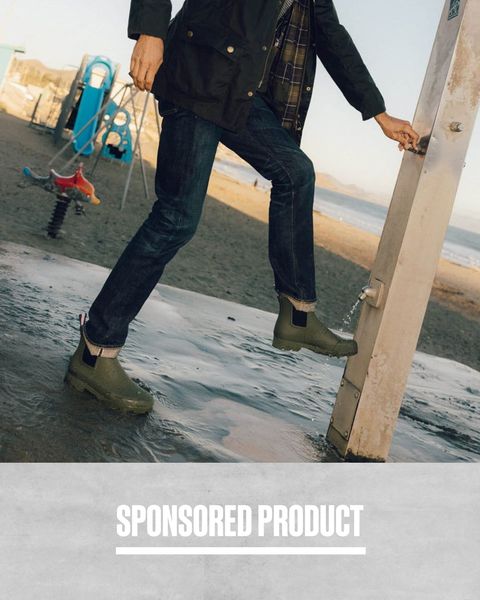 sponsored product seavees man washing boot at beachside