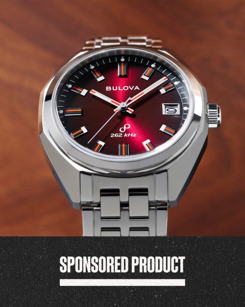 sponsored product bulova jet star red dial stainless steel watch