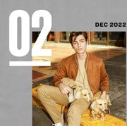 today in gear december 2 2022 man sitting with his two dogs using the house of pagerie dog accessories