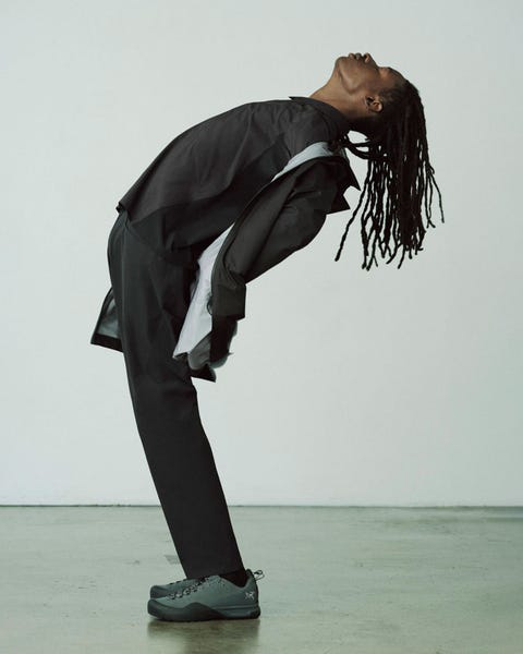 man wearing 2023 spring arcteryx veilance collection