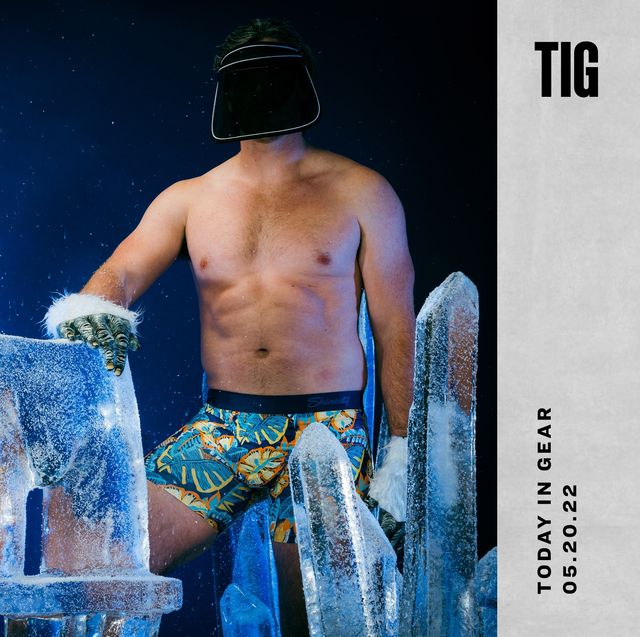 today in gear may 20 2022 man and woman wearing shinesty boxers and bralette surrounded by ice the man is leaning on an ice shaped boxer