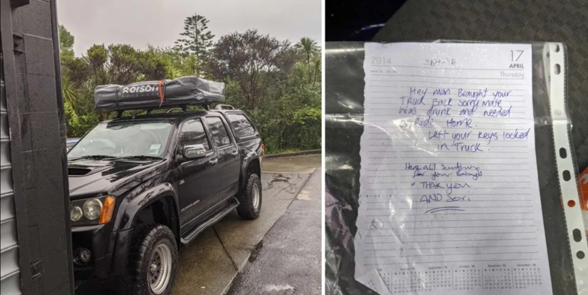 Thief Returns Stolen Truck with Apology Note and Toys for Owner's Son