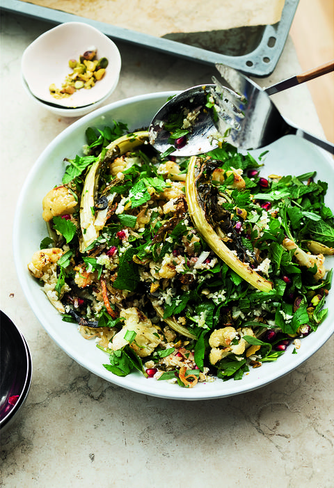 cauliflower, pomegranate and pistachio salad from ottolenghi