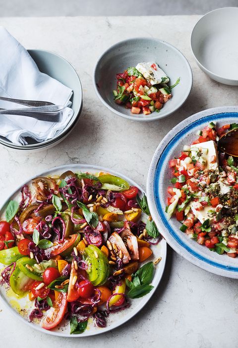 tomato salad with sumac shallots and ottolenghi pine nuts