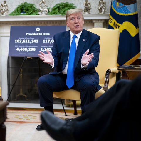 nytvirus    president donald trump makes remarks as he meets with iowa governor kim reynolds in the oval office, wednesday, may  6, 2020   photo by doug millsthe new york times