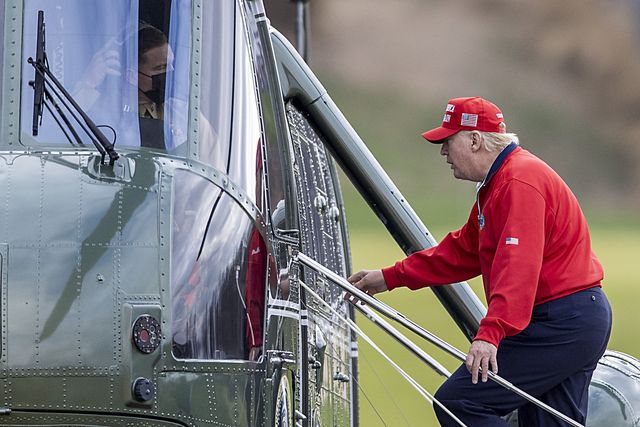 sterling, virginia   november 27 us president donald trump walks to marine one at trump national golf club on november 27, 2020 in sterling, virginia president trump heads to camp david for the weekend after playing golf photo by tasos katopodisgetty images photo by tasos katopodisgetty images