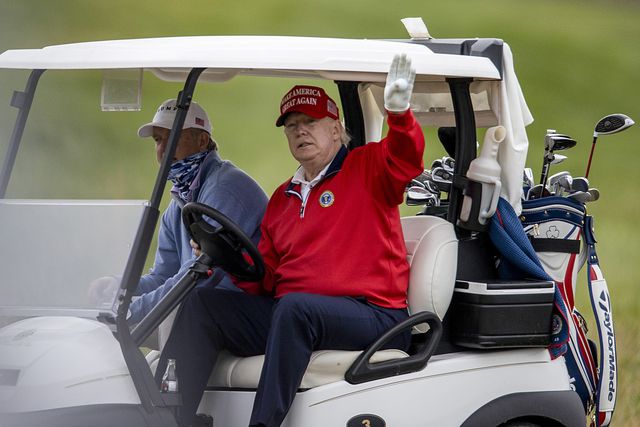 sterling, virginia   november 27 us president donald trump golfs at trump national golf club on november 27, 2020 in sterling, virginia president trump heads to camp david for the weekend after playing golf photo by tasos katopodisgetty images