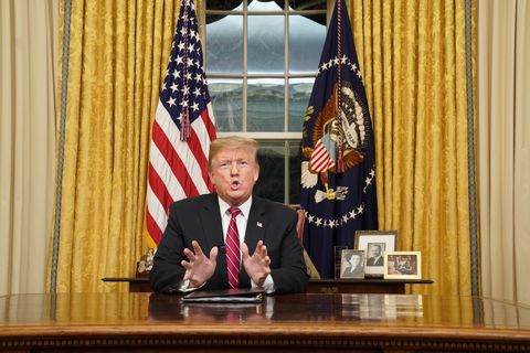 President Trump Addresses The Nation On Border Security From The Oval Office
