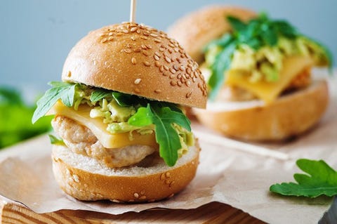 Dish, Food, Cuisine, Hamburger, Ingredient, Slider, Breakfast sandwich, Original chicken sandwich, Fast food, Produce, 