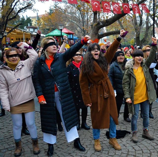 protest against femicide and sexual violence in ankara