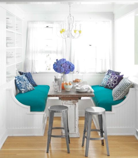 Turquoise banquette