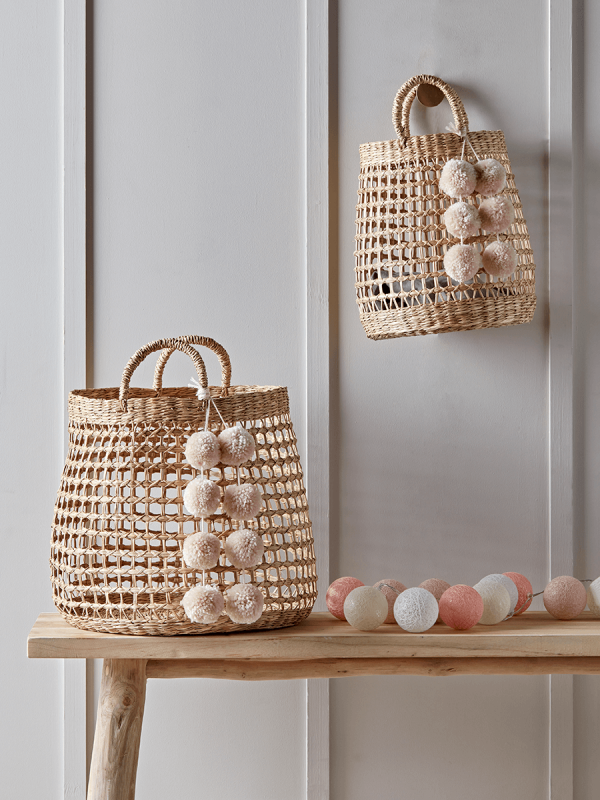 white cane baskets storage baskets