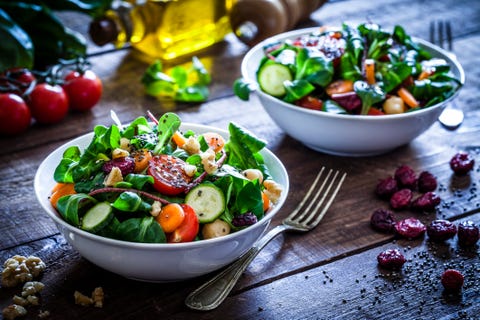 Two fresh salad bowls