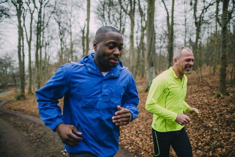 Two Joggers Training for a Marathon