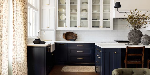 Two Toned Kitchen Cabinets, Navy Kitchen Cabinets Ideas