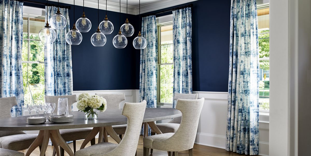 Creative Two Tone Walls Photos Of, Navy Curtains White Walls