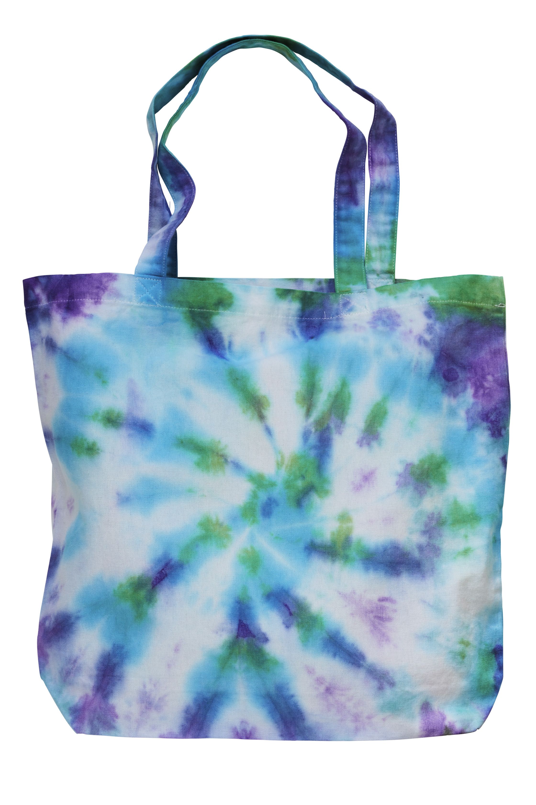 Small Bleach Dyed Reusable Tote Spiral