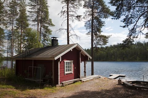 Typical Lakeside Sauna in Finland